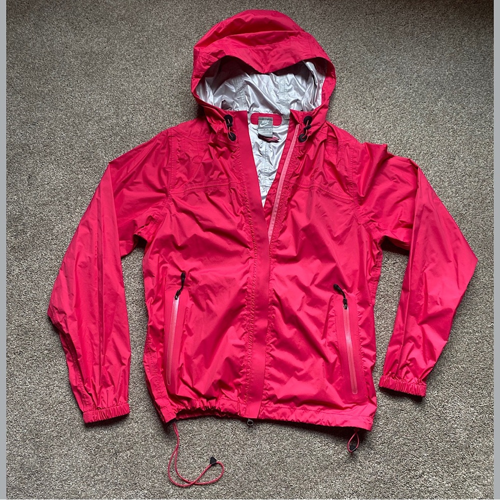 🎉NIKE RainCoat/Windbreaker, Women’s Size Med, Coral/Pink